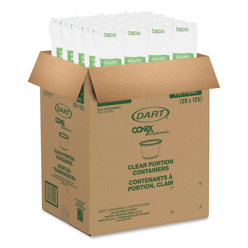 Dart 400PC Conex Complements 4 oz. Polypropylene Portion Containers - Clear (2500/Carton)]