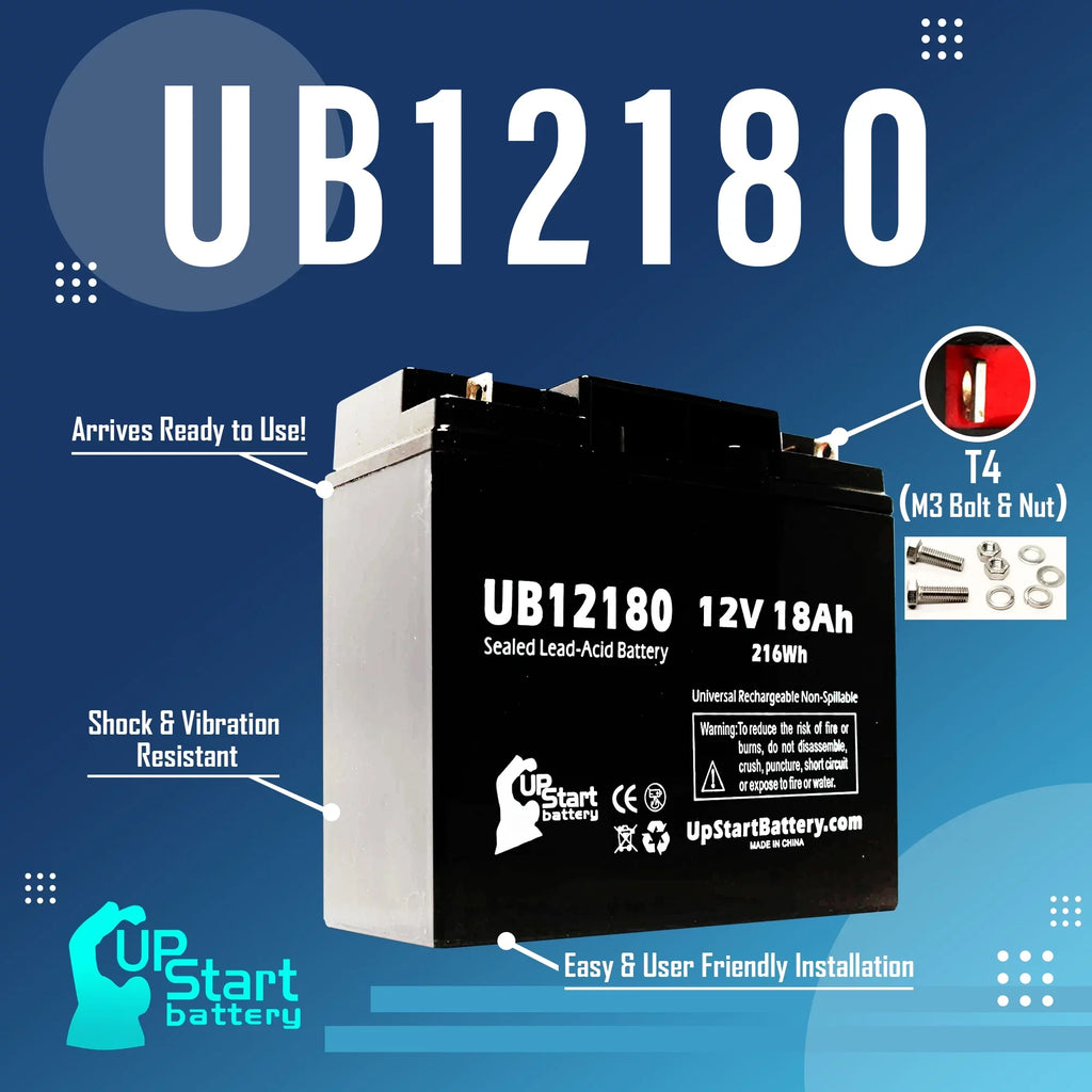 Compatible EAGLE PICHER BATTERIES CF12V18 Battery - Replacement UB12180 Universal Sealed Lead Acid Battery (12V, 18Ah, 18000mAh, T4 Terminal, AGM, SLA)