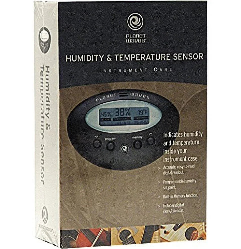 Planet Waves Humidity & Temperature Sensor, Easy to Read Digital Screen, PW-HTS