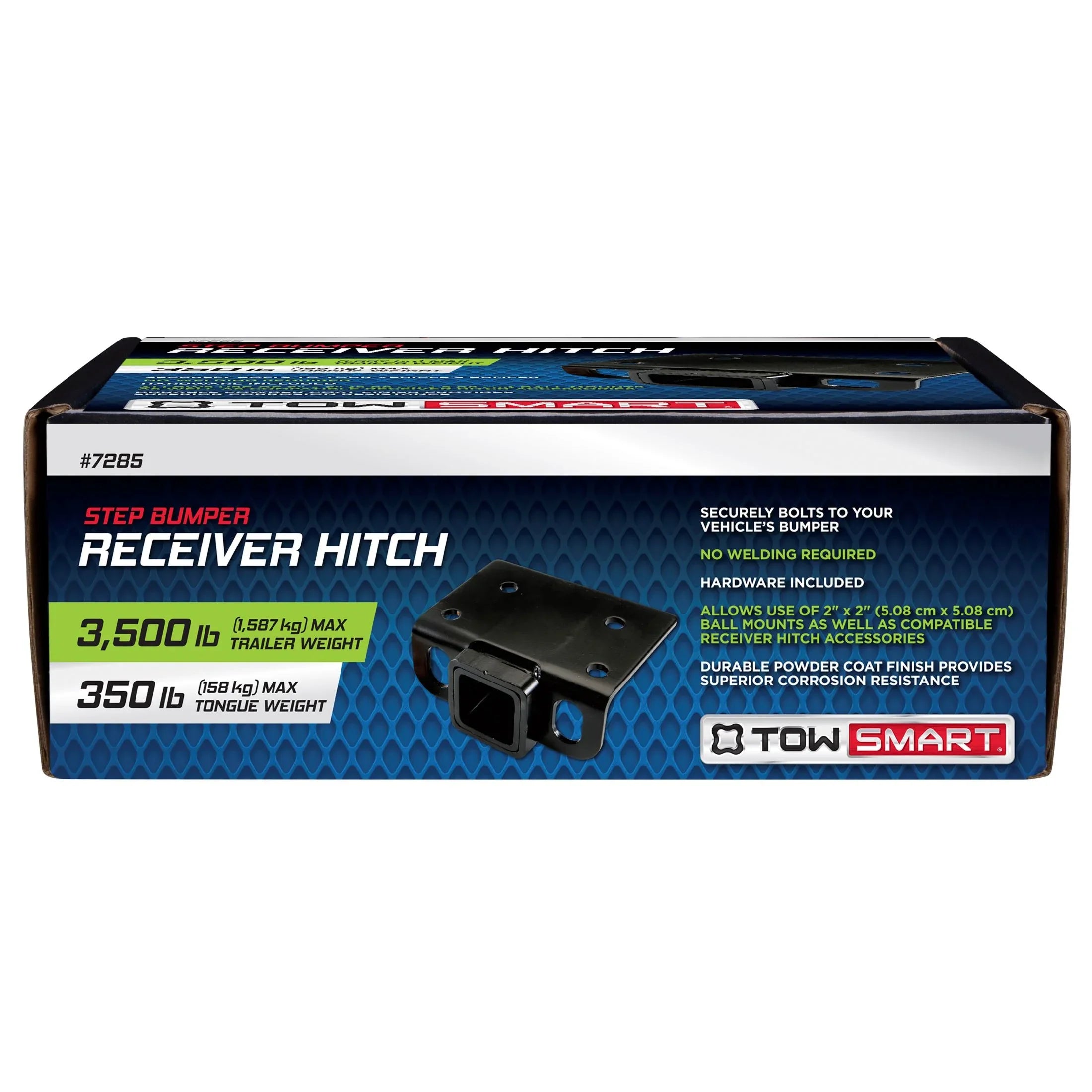 TowSmart 7285 Class II Step Bumper Receiver Hitch 2" Receiver Opening, Black