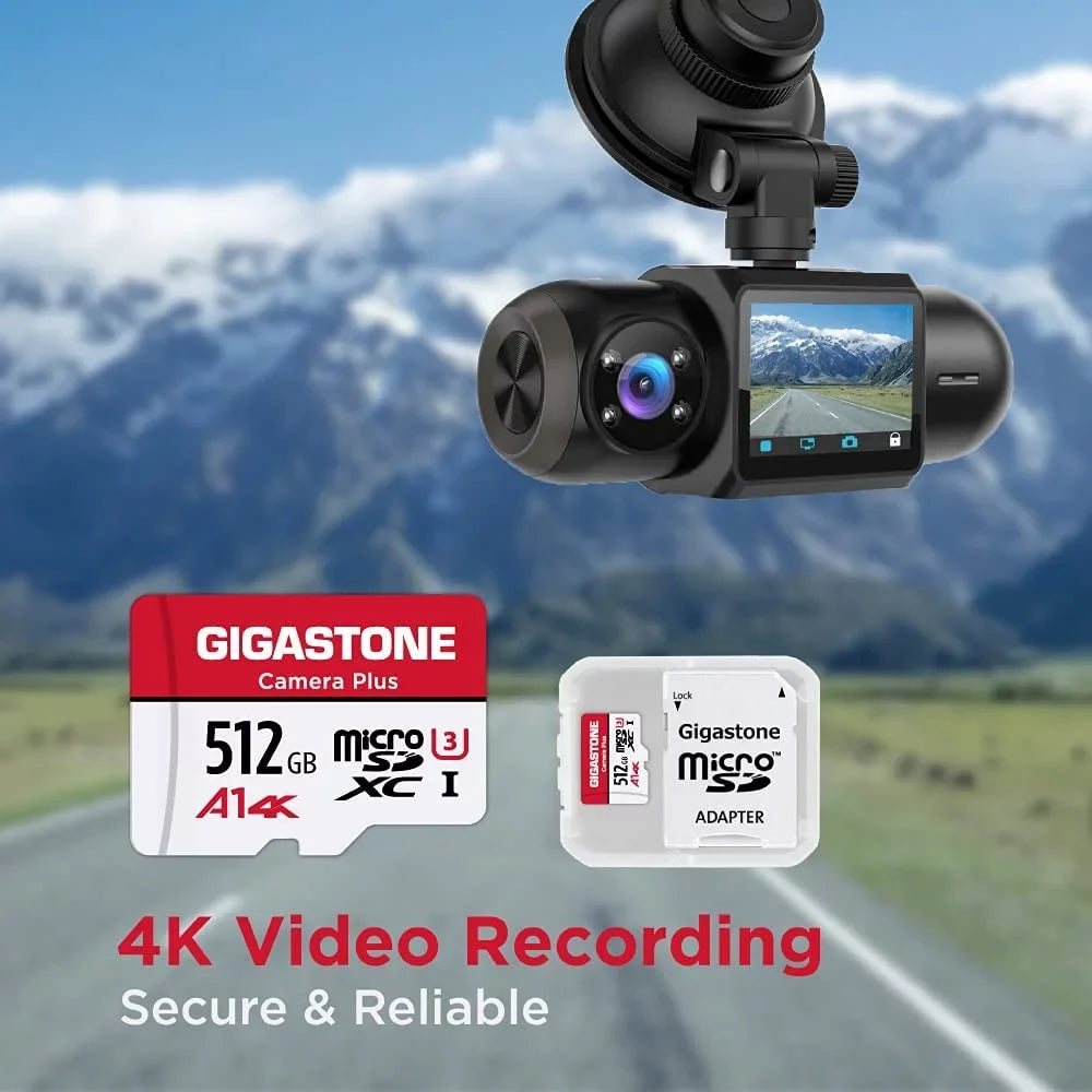 Gigastone 512GB Camera Plus Micro SD memory Card 100MB/s, Full HD Video, U1 Class 10 compatible with Nintendo Switch Dash Cams GoPro Camera Samsung Canon Nikon Drone