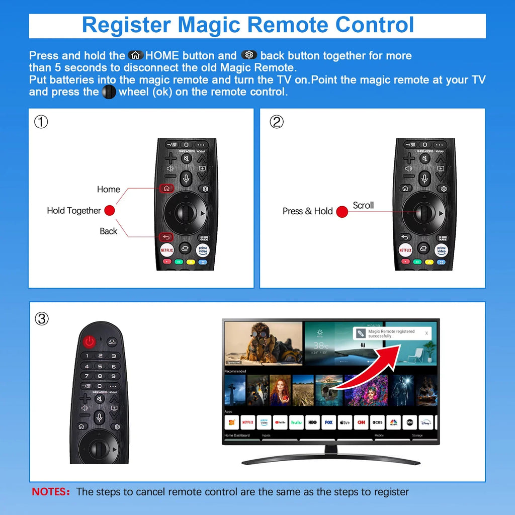 AN-MR20GA New Voice Magic Replacement Remote Control for LG UHD OLED QNED NanoCell 4K 8K Models Netflix and Prime Video Hot Keys, Google/Alexa, with Pointer Function