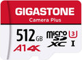 Gigastone 512GB Camera Plus Micro SD memory Card 100MB/s, Full HD Video, U1 Class 10 compatible with Nintendo Switch Dash Cams GoPro Camera Samsung Canon Nikon Drone