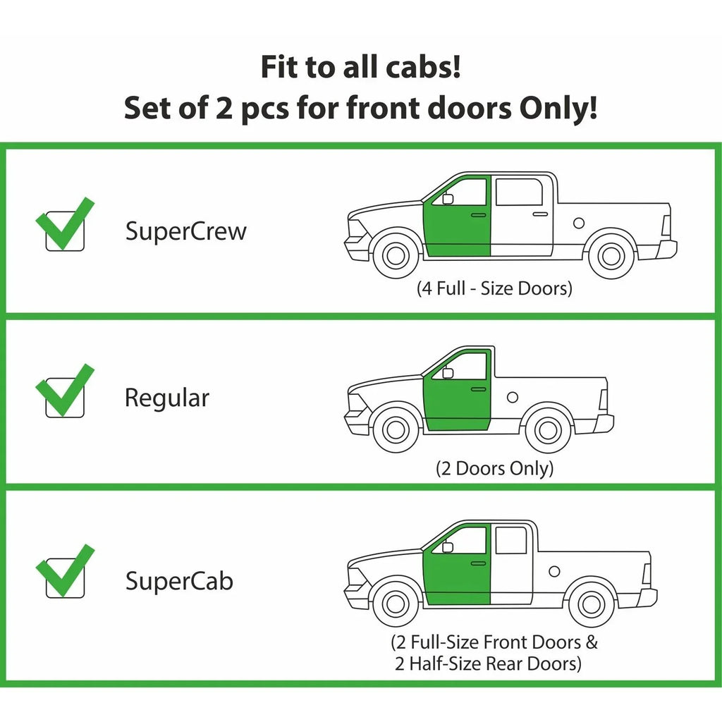 CLIM ART Incredibly Durable Rain Guards for Ford F150 2009-2014 Regular Cab, SuperCrew, SuperCab, Tape-on Window Deflectors, Vent Deflector, Vent Window Visors for cars, Truck Accessories 2 pcs-209008