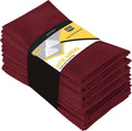 Utopia Kitchen Burgundy Cloth Napkins [12 Pack, 18x18 Inch] Cotton Blend Washable and Reusable Table Dinner Napkins for Hotel, Lunch, Restaurant, Weddings, Event and Parties 18x18 Inch Burgundy