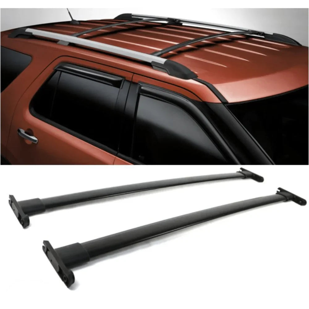 For Ford Explorer Police Interceptor Utility Roof Rack Bar 2Pc Black Aluminum