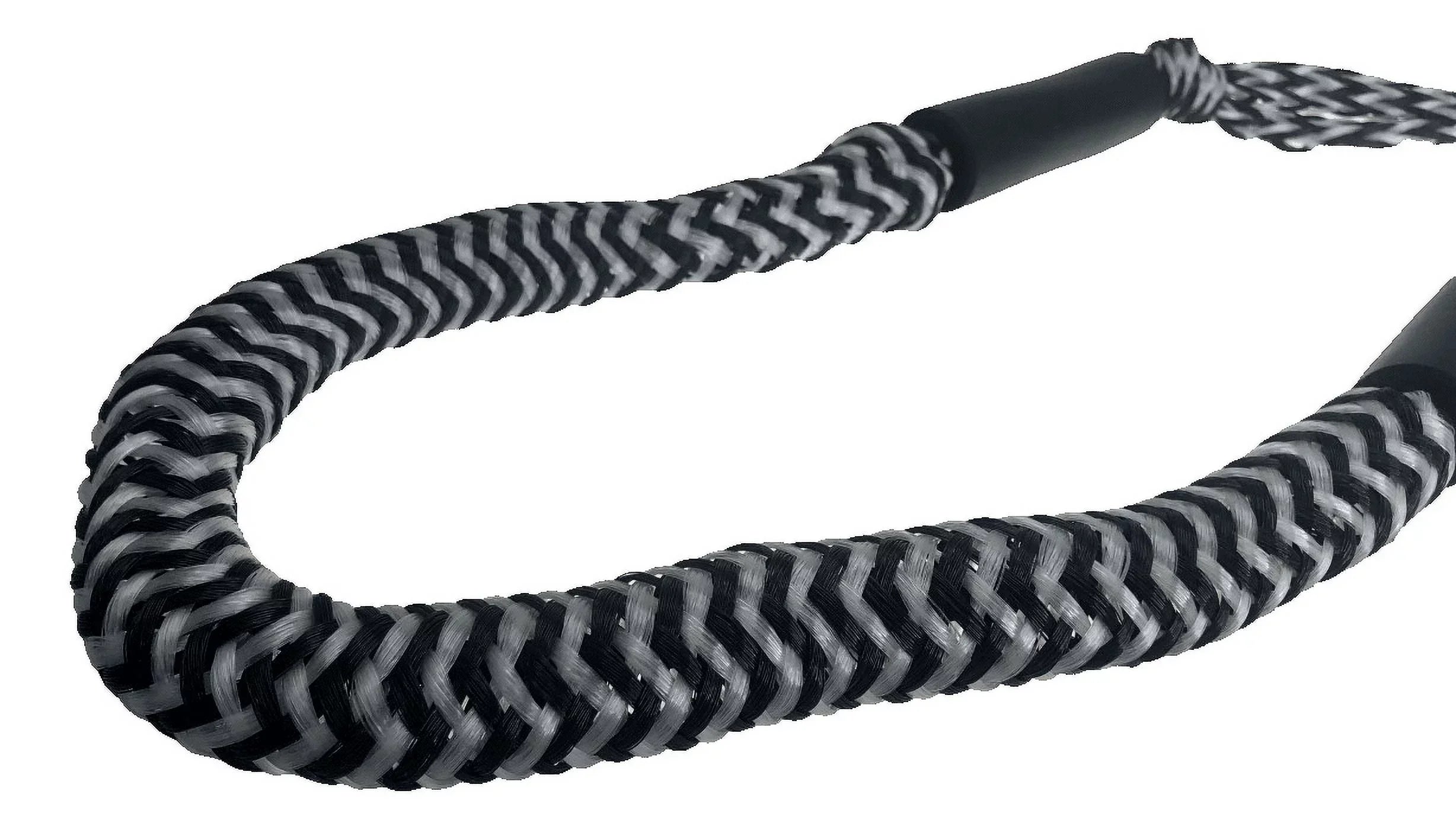 Pactrade Marine Boat Pontoon Kayak PWC Jet Ski Bungee Dock Line Mooring Rope 4'-5.5' with SS316 Snap Hook Salt and Fresh Water Use 2 Pack (Black & White)