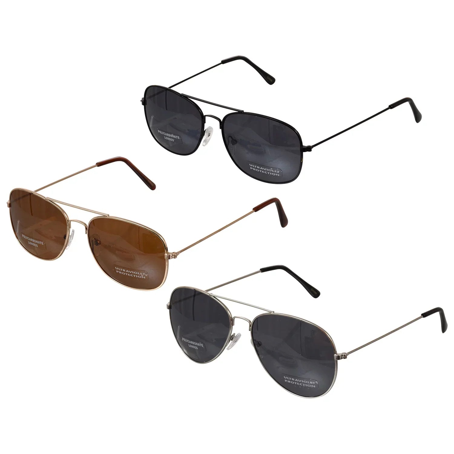 Aviator Sunglasses with Wire Frames - 6 Pack - Bulk Sunglasses