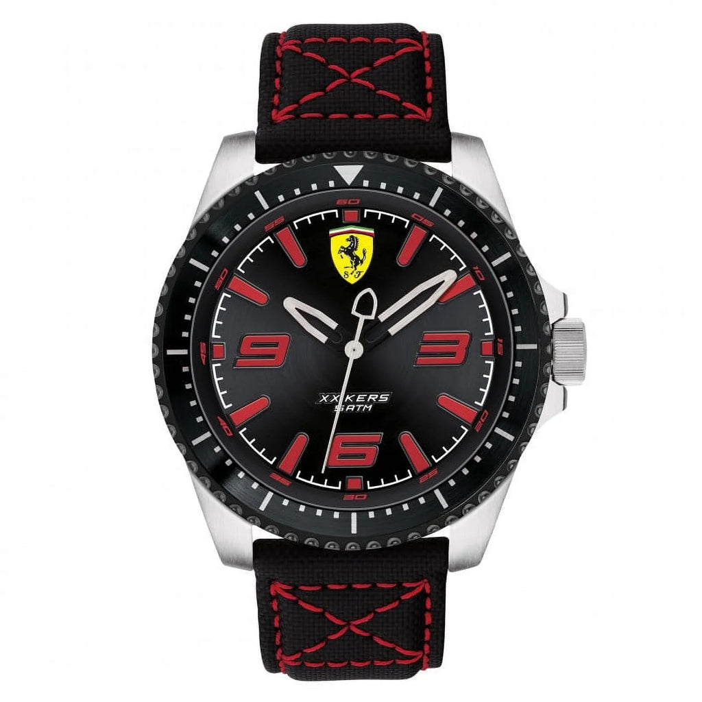 Ferrari Men's Scuderia XX Kers Black Leather Strap 46mm Watch