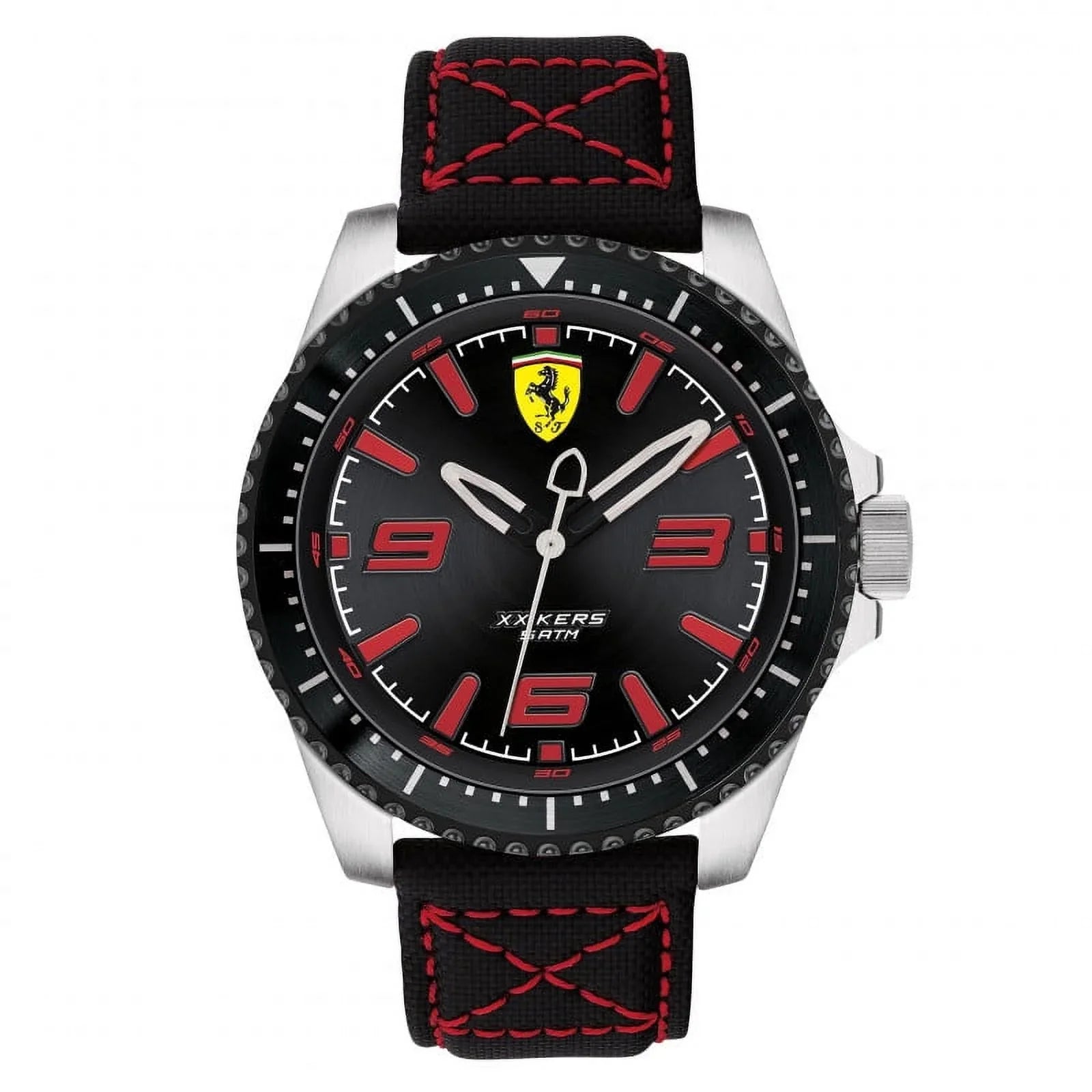 Ferrari Men's Scuderia XX Kers Black Leather Strap 46mm Watch