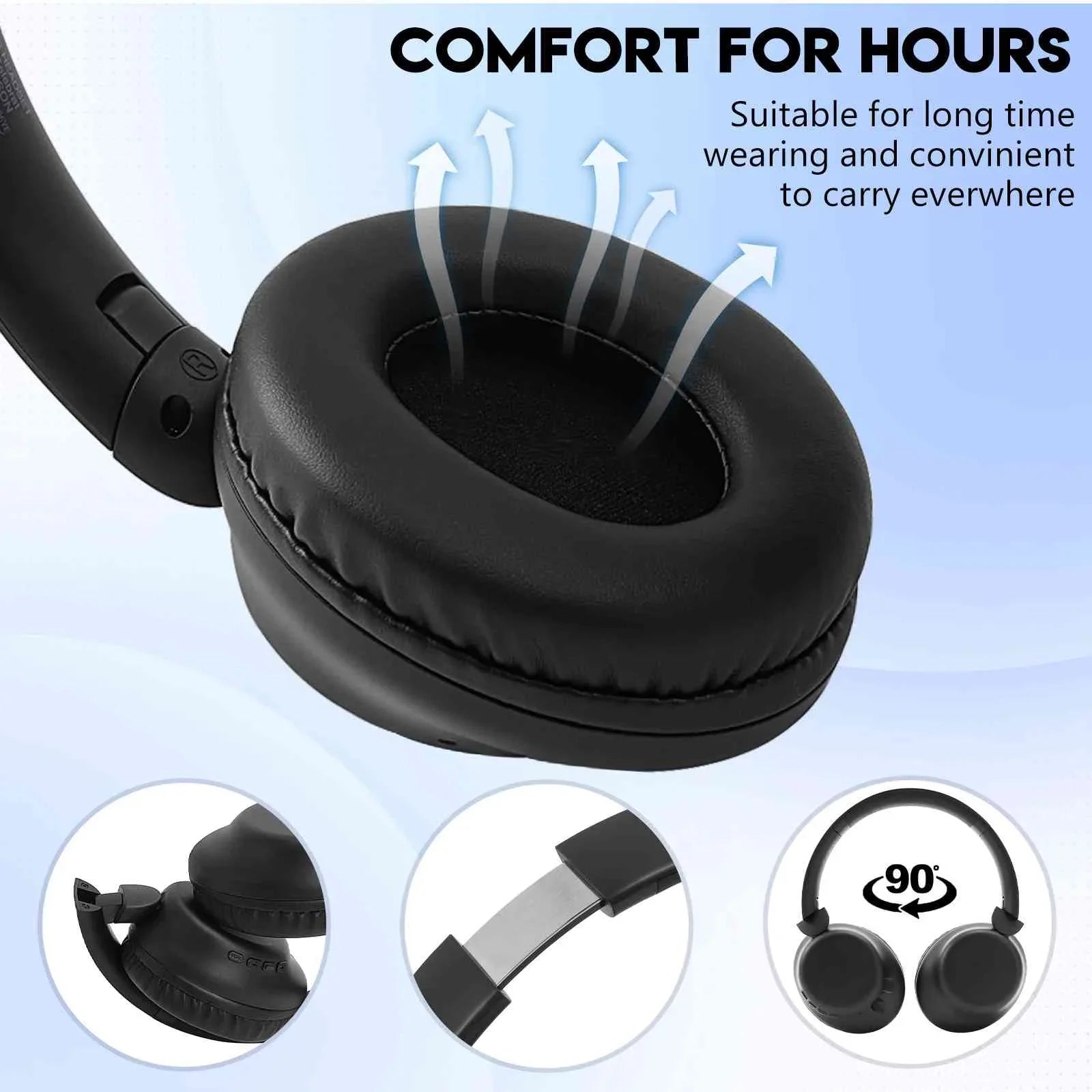 UrbanX UX991 Wireless Bluetooth Stereo Earphones High Display Quality Audio Deep Bass Superior Comfort Over The Ear Headphones with Mic for HTC Desire 628 phone Call Support