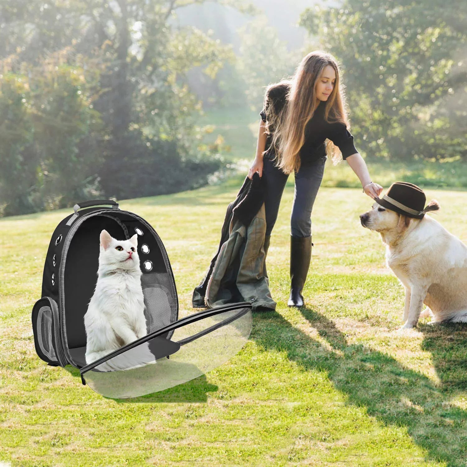 Bubble Pet Carrier Backpack,Airline-Approved for Cats and Puppies,Designed for Travel, Hiking, and Outdoor Adventures