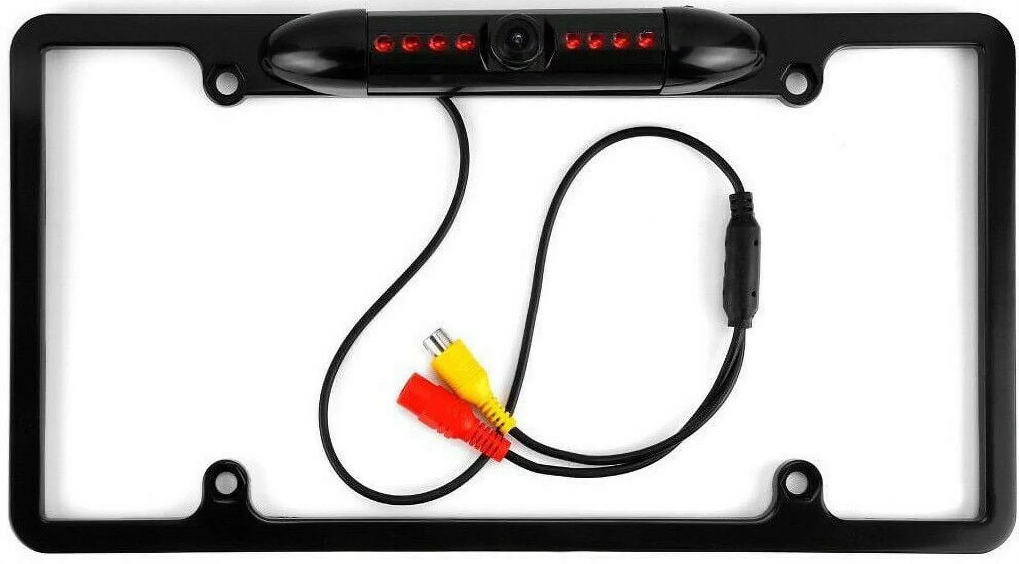 Night Vision Car License Plate Rear view Camera BLACK METAL FRAME