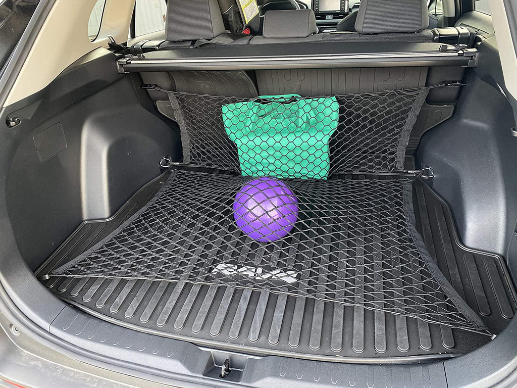 Floor Style + Envelope Style Trunk Cargo Net for Toyota RAV4 Rav4 Hybrid Prime 2019 2020 2021 2022