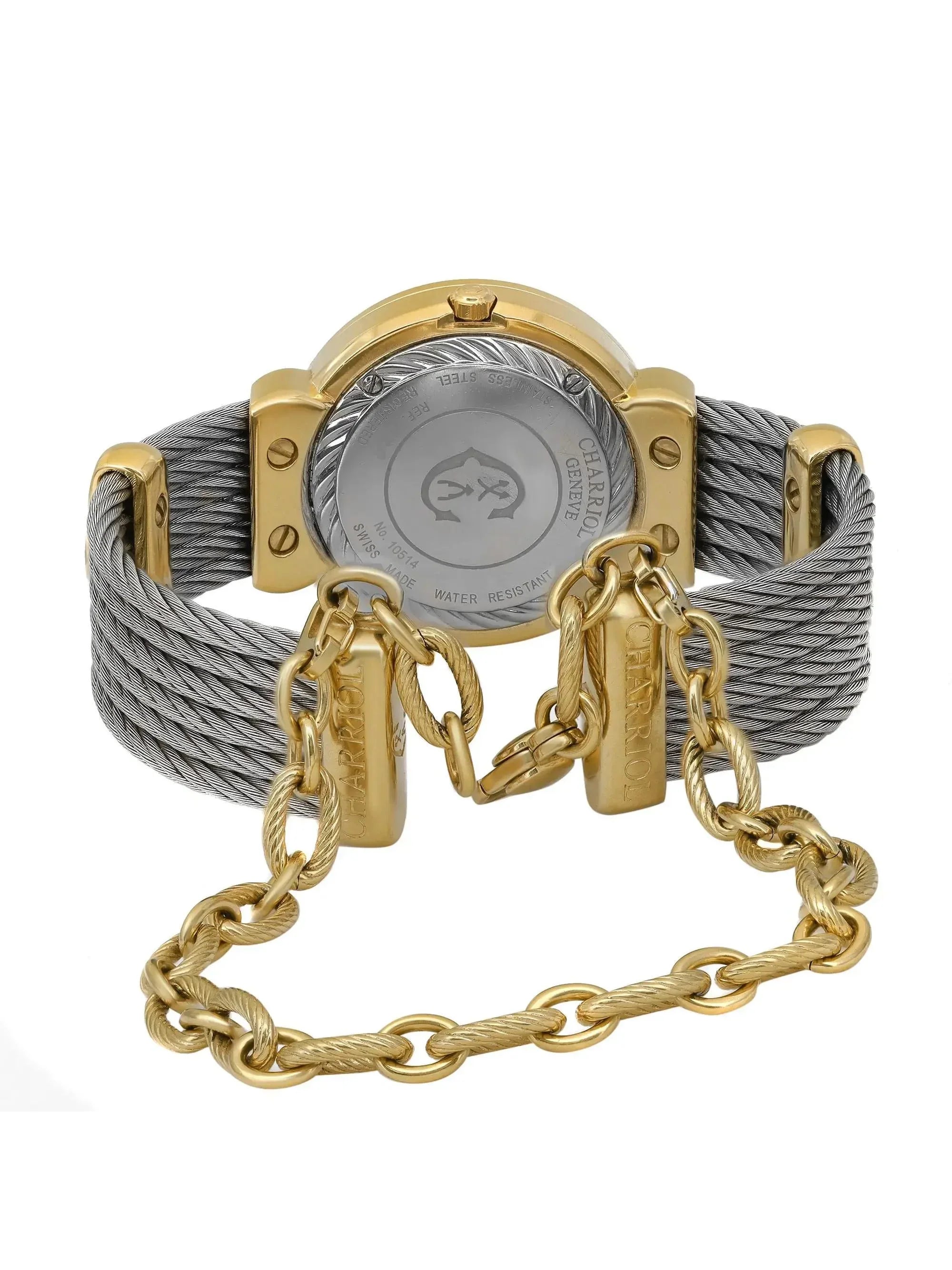 New Charriol St Tropez MOP Diamonds Steel Quartz Ladies Watch ST30YD.560.009