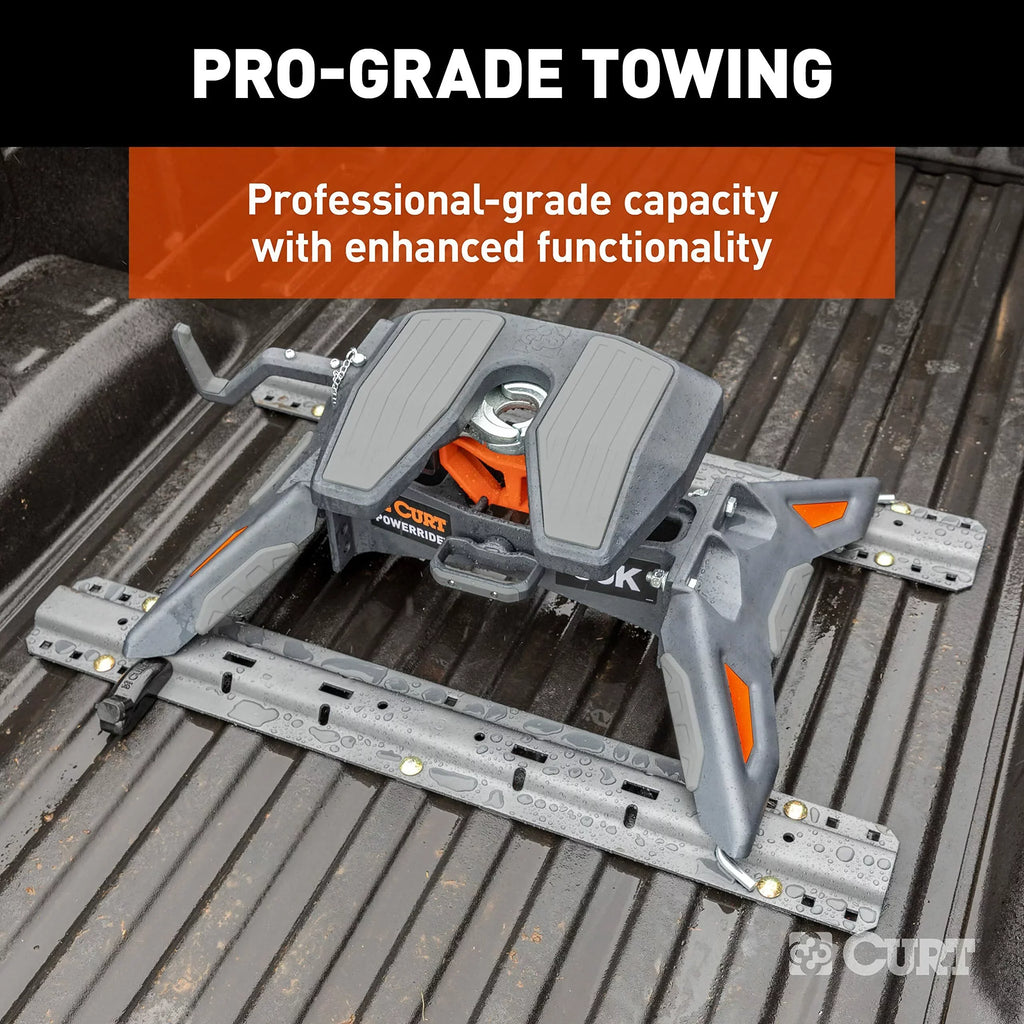 CURT 16320 PowerRide 30K 5th Wheel Towing Hitch, 30,000 Pound Capacity