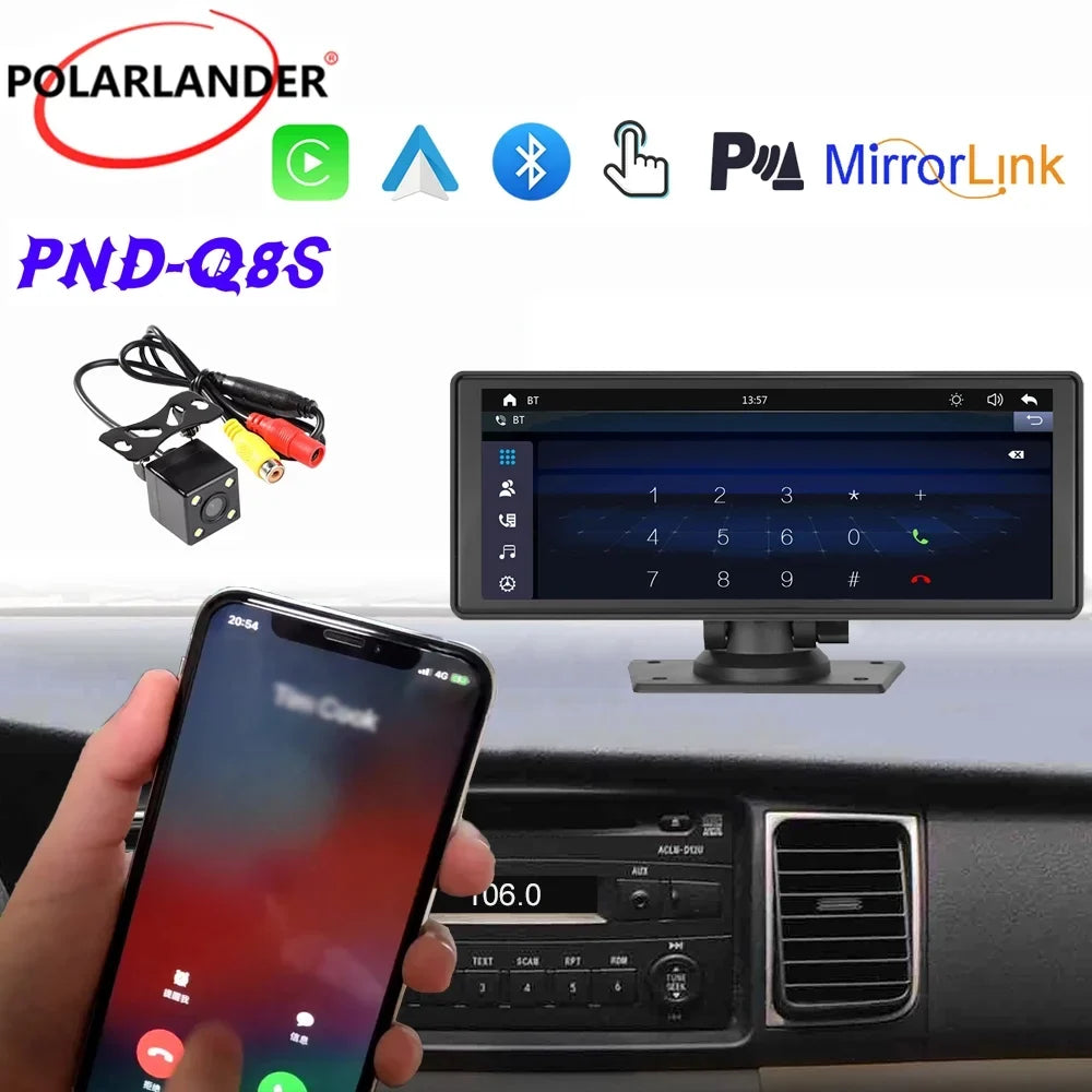 Polarlander Wireless Apple Carplay Car Stereo GPS Navigation, 9.3 Inch Touch Car Play Screen Audio Car Radio Receiver with Android Auto, Bluetooth,Backup Camera, Recorder AUX, TF, Multimedia Player