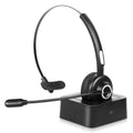 Comfortable Bluetooth Headset, UX-M97 Wireless Headset with Microphone, Wireless Cell Phone Headset with Noise Isolation Mic Charging Base Mute Function for Motorola Moto G 5G With Charging Dock
