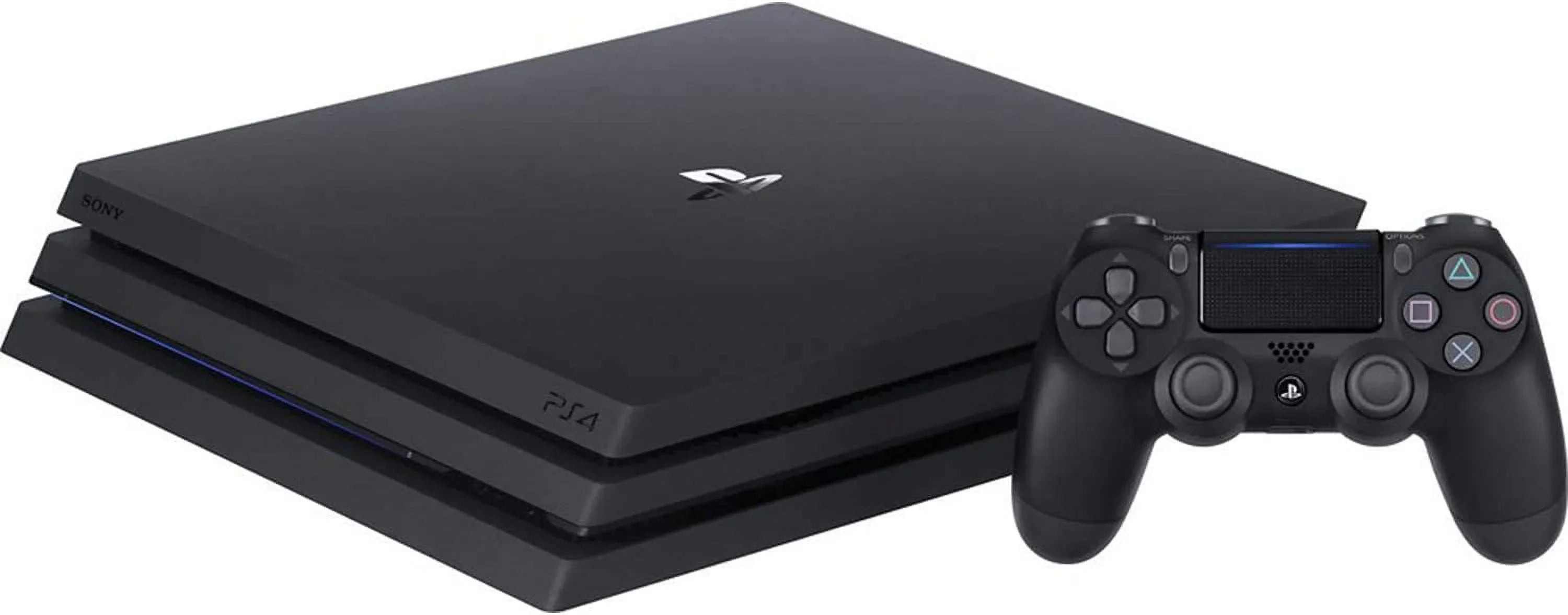 Sony PlayStation 4 Pro 1TB Gaming Console Black Headset 2 Controller With BOLT AXTION Cleaning Kit Bundle Like New