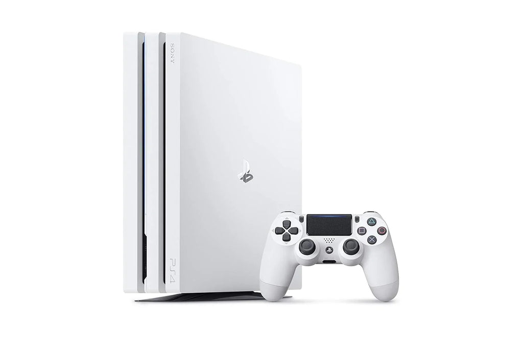 Sony PlayStation 4 Pro 1TB Gaming Console Glacier White HDMI Cable With BOLT AXTION Cleaning Kit Bundle Like New