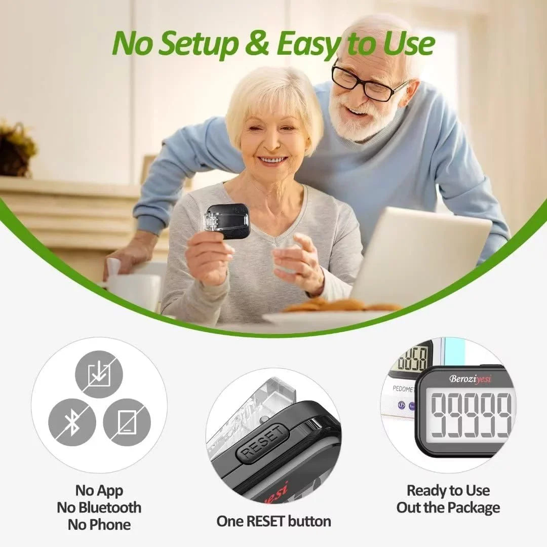 3D Pedometer for Walking, Simple Step Counter for Walking with Removable Clip and Lanyard, Accurate Pedometers for Steps, Step Tracker with Large Screen for Men Women and Kids