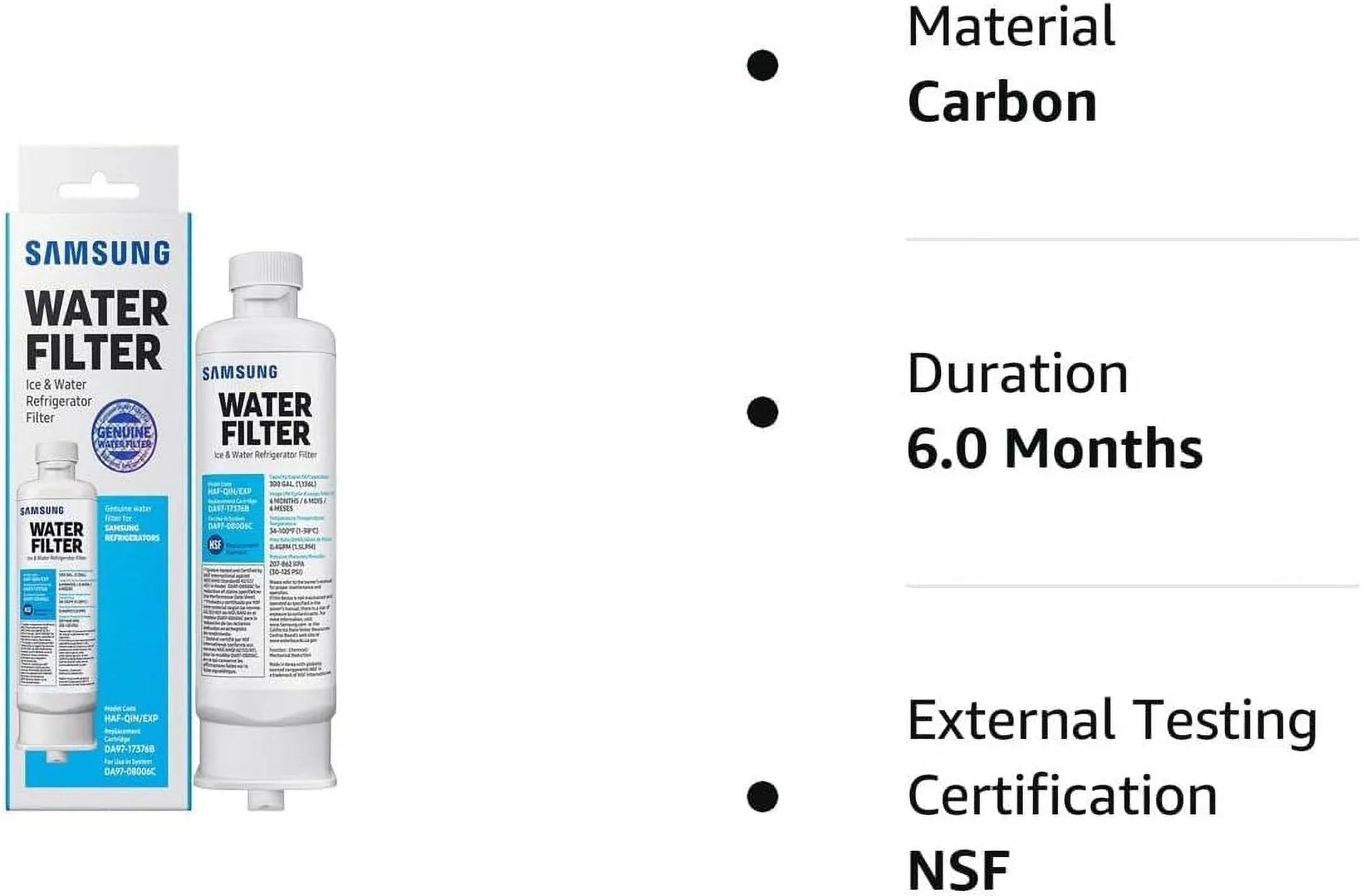 DA97-17376B HAF-QIN, DA9717376B HAF-QIN/EXP Refrigerator Water Filter RF23M8070SG Pack of 4