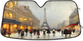 Wellsay Old Paris Landscape Car Windshield Sun Shade,oldable Visor Protector Keep Cool Sunshade Blocks UV Rays and Accessories to Protect for Cars,SUVs,Trucks-55×27.6in