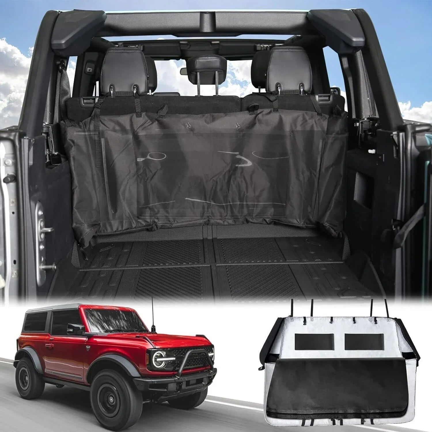 600D Soft Top Window Storage Bag For Ford Bronco Accessories 2021 2022 4 Door