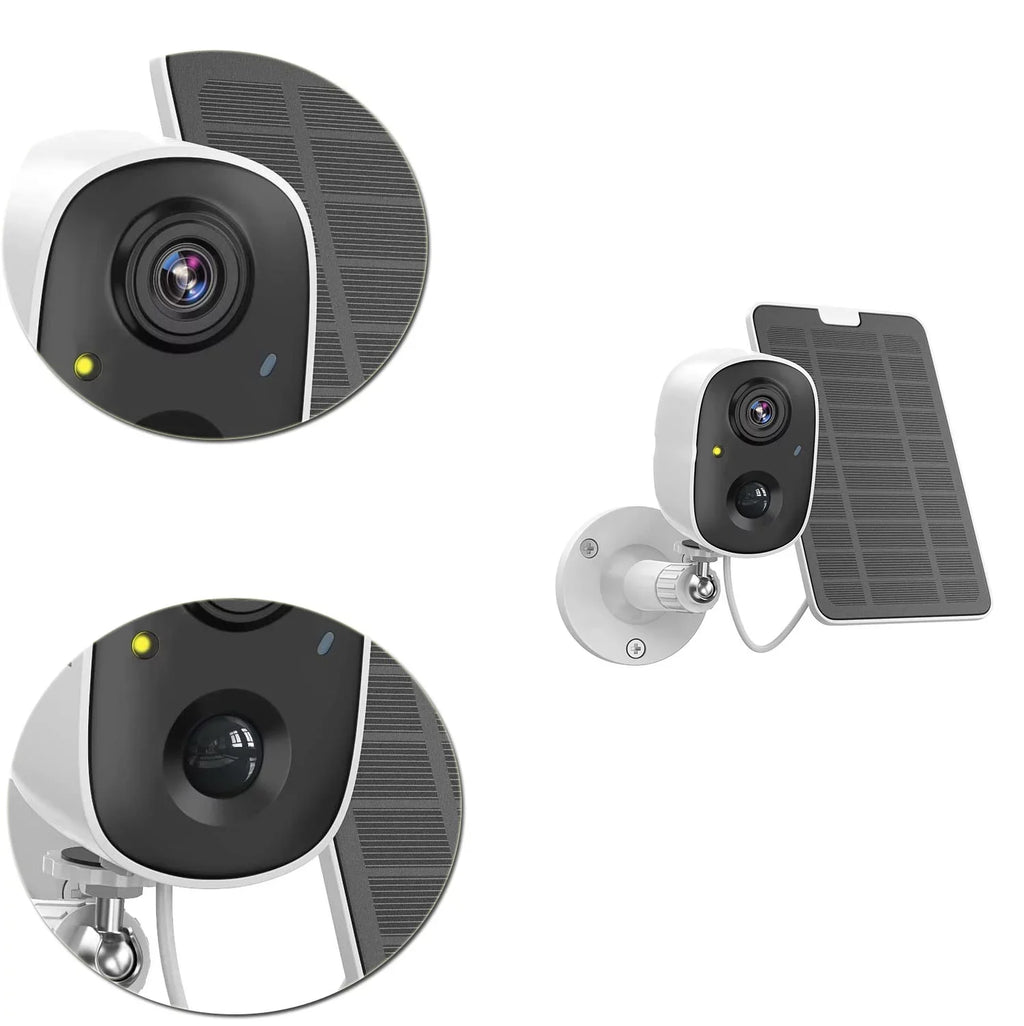 Solar Powe Security Camera Wireless Outdoor, 1080P Color Night Vision WiFi Battery Surveillance Camera, Motion Detection, 2-Way Audio, Siren Alarm,Cloud/SD Storage,IP65 Waterproof