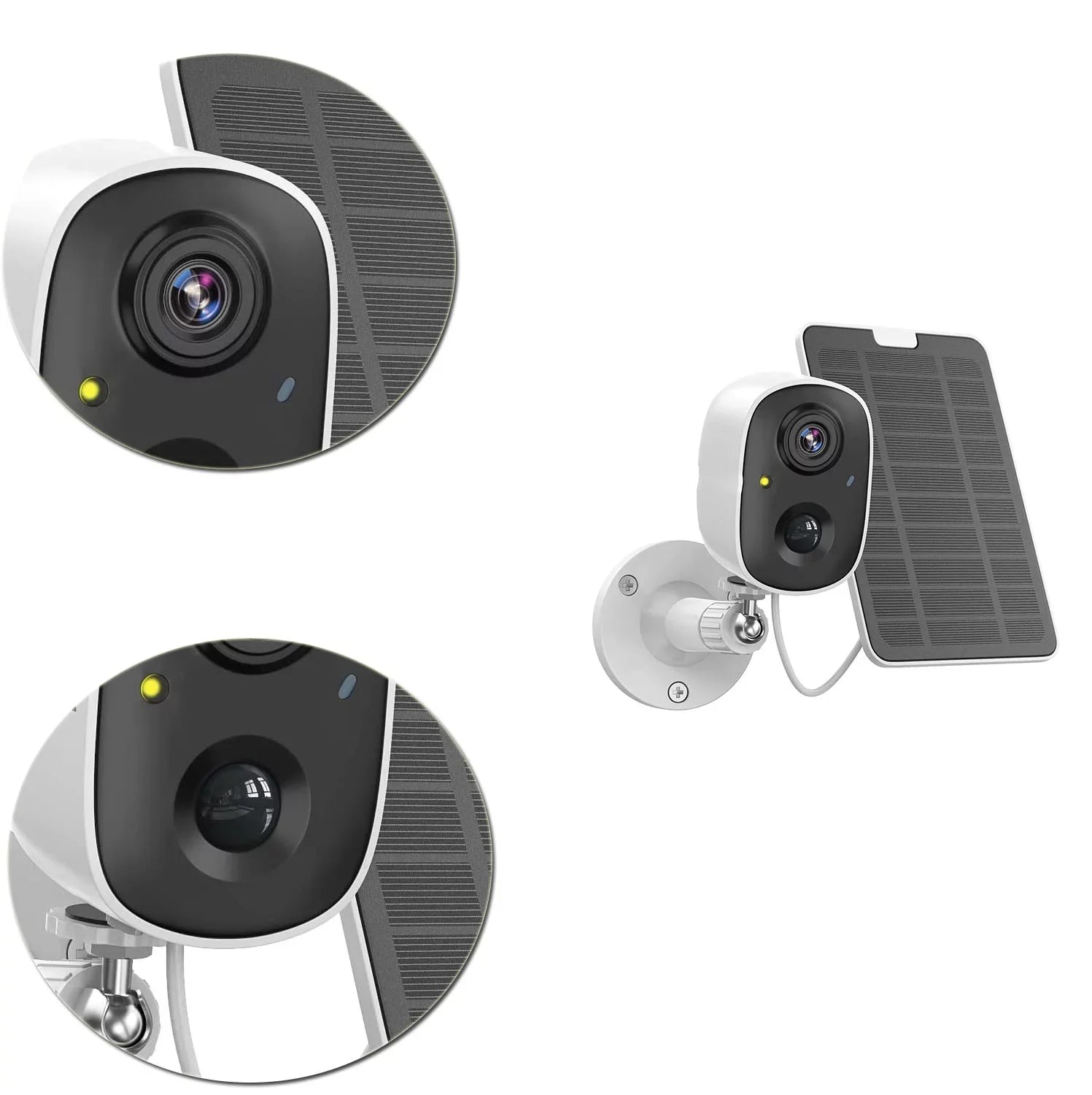Solar Powe Security Camera Wireless Outdoor, 1080P Color Night Vision WiFi Battery Surveillance Camera, Motion Detection, 2-Way Audio, Siren Alarm,Cloud/SD Storage,IP65 Waterproof