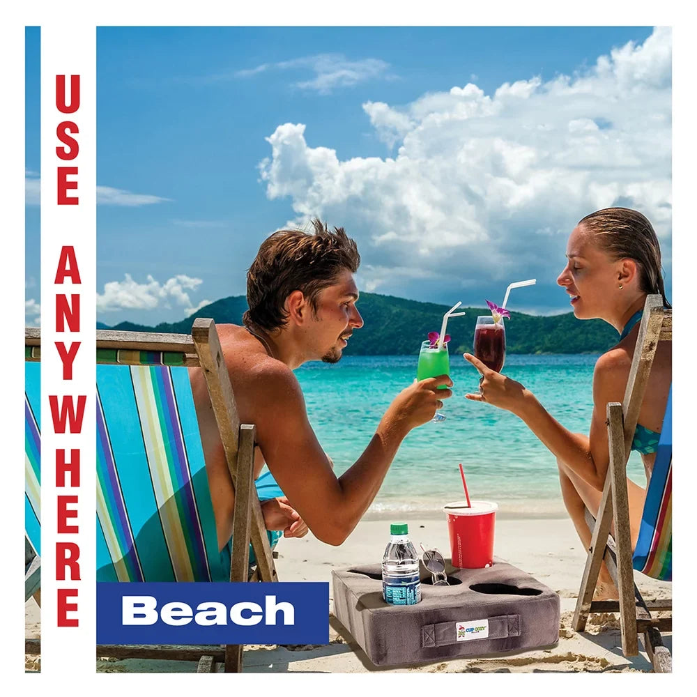 Cup Cozy Deluxe Pillow (Navy) As Seen on TV -The world's BEST cup holder! Keep your drinks close and prevent spills. Use it anywhere-Couch, floor, bed, man cave, car, RV, park, beach and more!