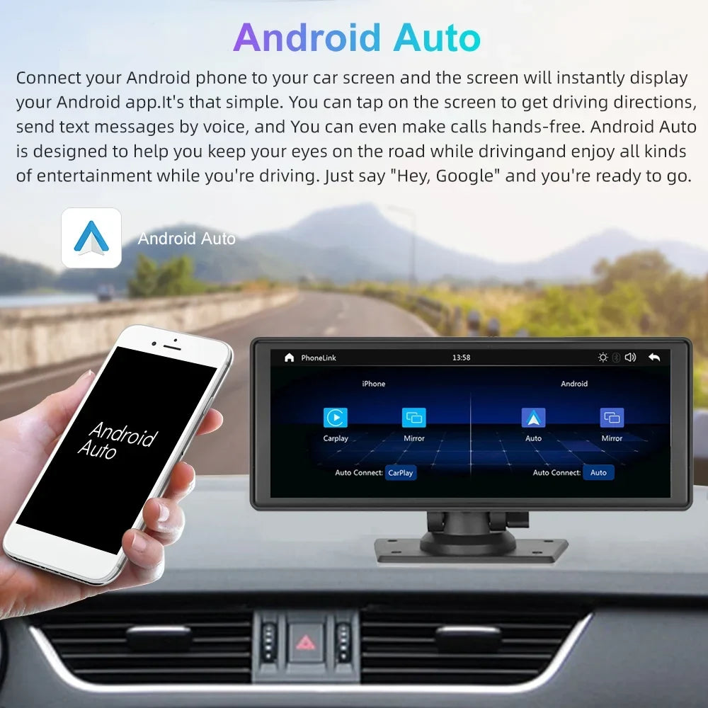 Polarlander Wireless Apple Carplay Car Stereo GPS Navigation, 9.3 Inch Touch Car Play Screen Audio Car Radio Receiver with Android Auto, Bluetooth,Backup Camera, Recorder AUX, TF, Multimedia Player