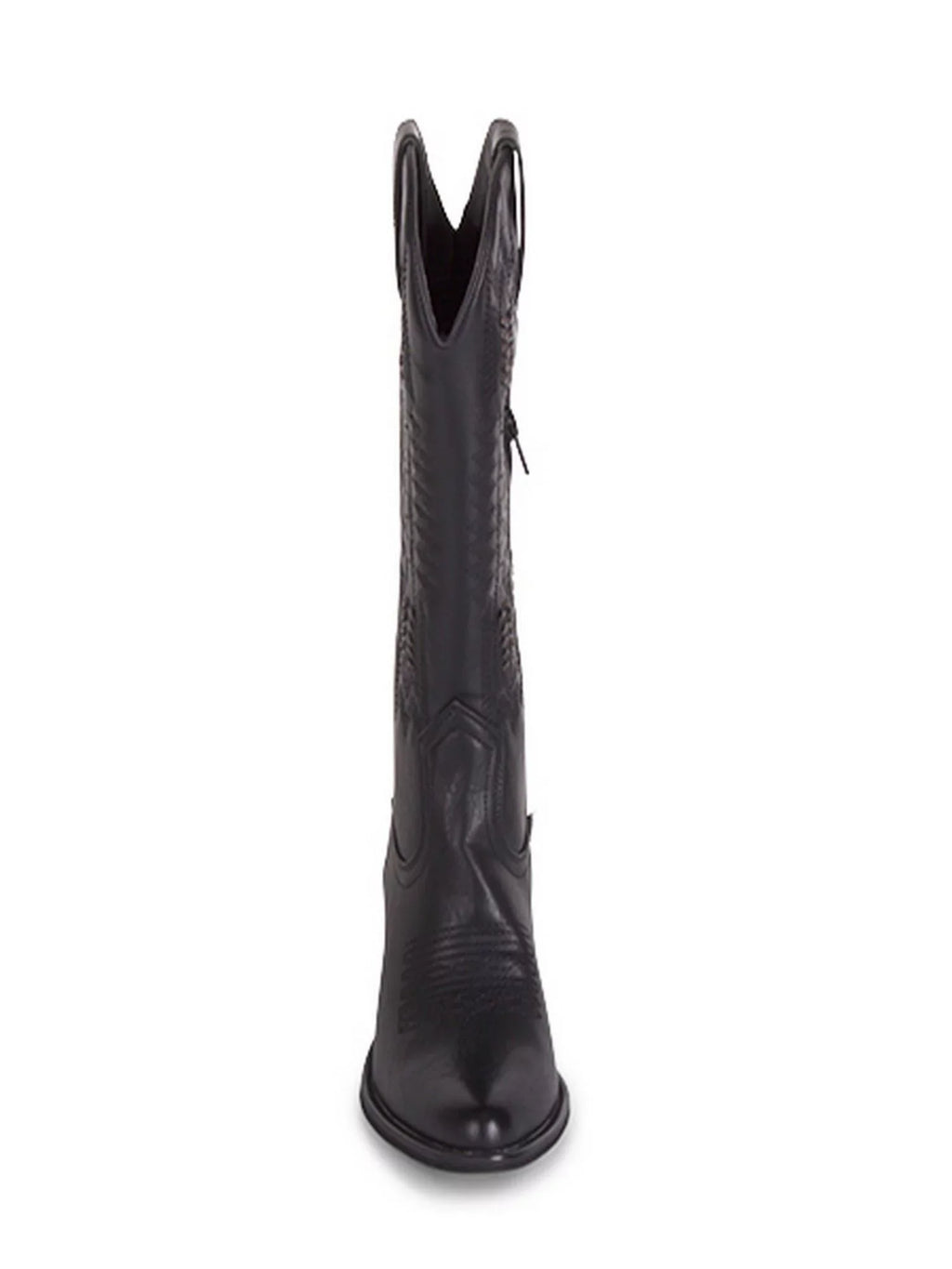 WANTED Womens Black Whip-Stitch Detailing Pull Tabs Woven Padded Texan Pointed Toe Block Heel Western Boot 5.5