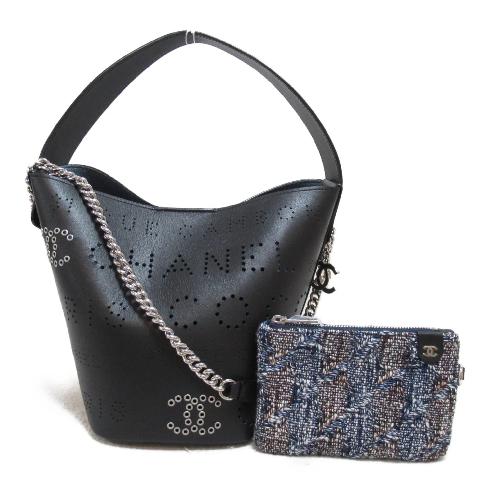 Pre-Owned CHANEL 2wayShoulder Bag Black Lambskin (sheep leather) (Good)