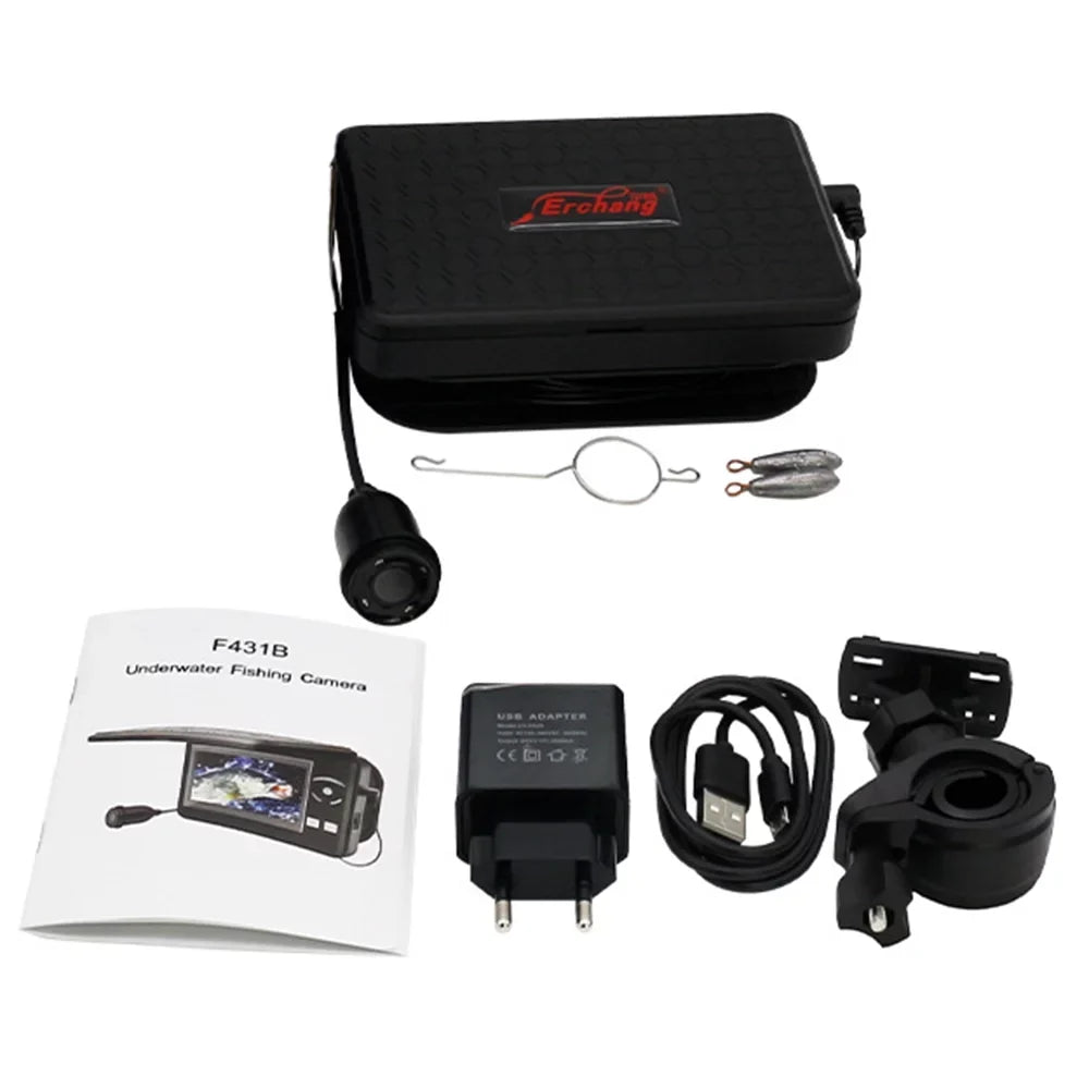 Portable Underwater Fishing Camera Waterproof 720P Fish Finder with LCD Screen Ideal for Sea Boat Fishing
