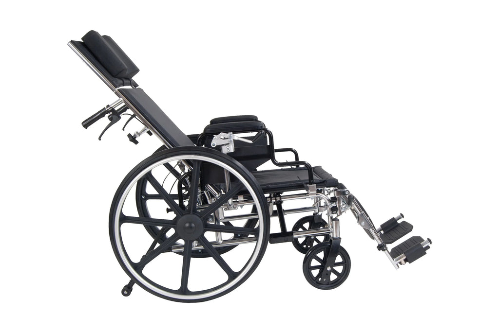 Drive Medical Viper Plus GT Full Reclining Wheelchair, Detachable Desk Arms, 16" Seat