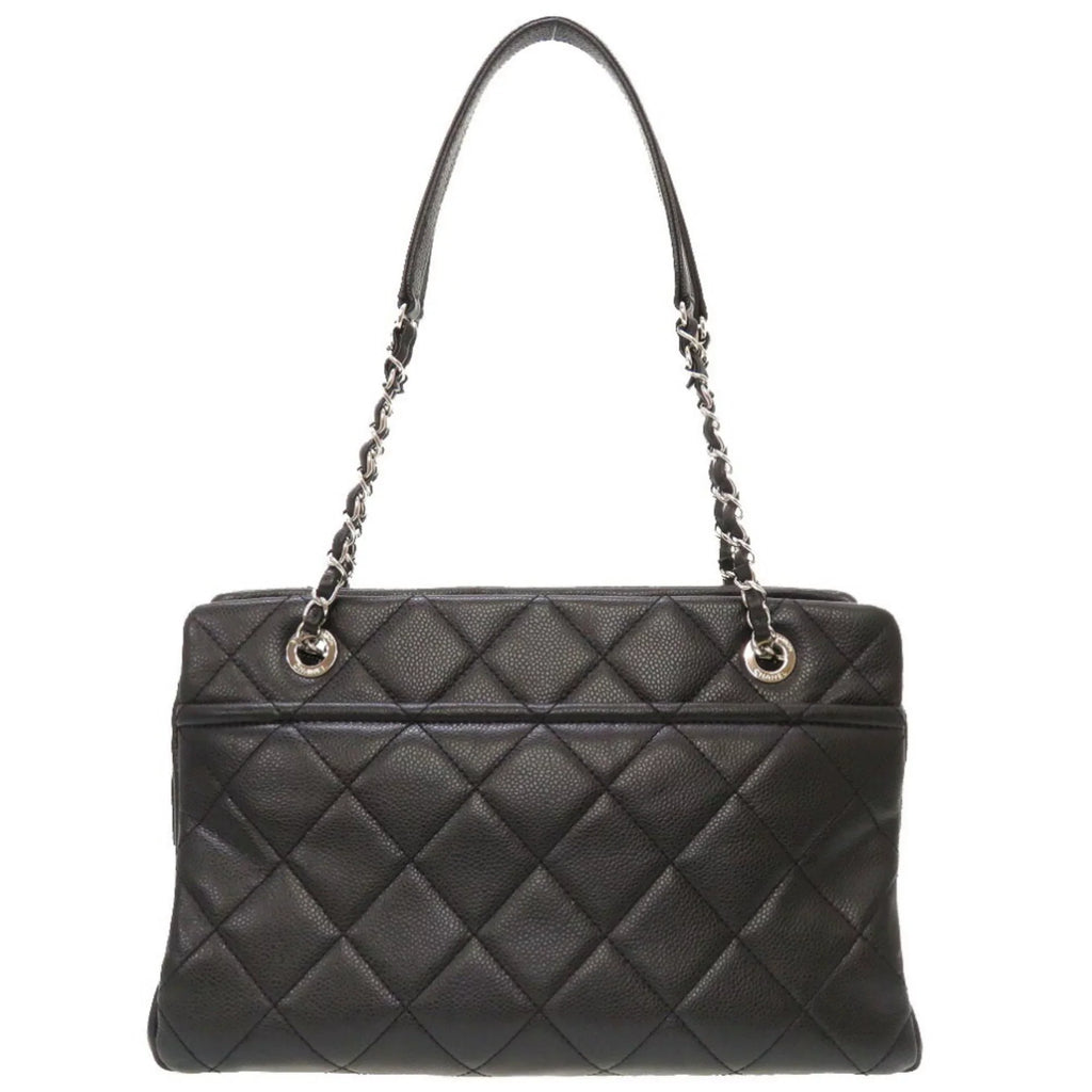 Pre-Owned Chanel Caviar Skin Matelasse Black 17th Series A67294 Silver Chain Tote Bag Cocomark (Good)