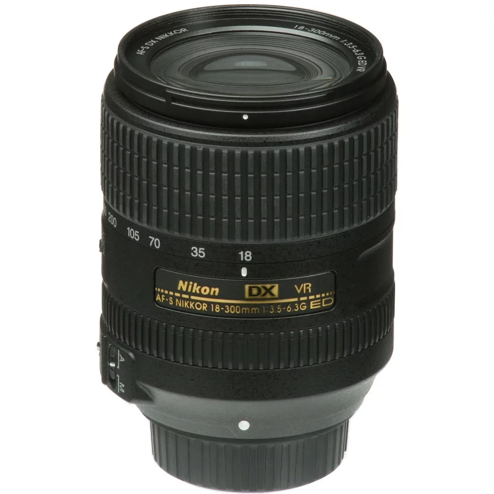 Nikon AF-S DX NIKKOR 18-300mm f/3.5-6.3G ED VR Lens (2216) Intl with Padded Lens Case + Macro Filter Kit + UV, CPL, FL Lens Filters + Tulip Hood + Lens Cap Keeper + Cleaning Kit