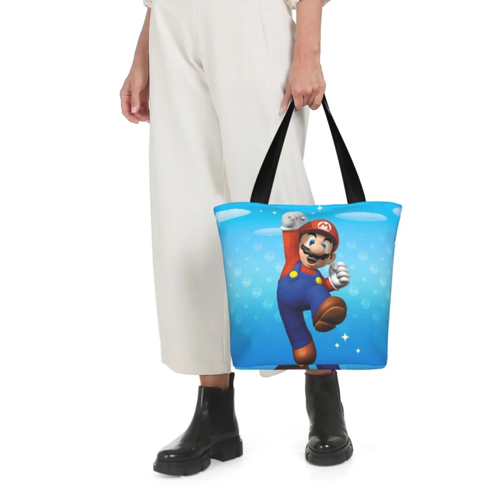 Funny Super Mario Women's Tote Bag Large Capacity Shoulder Handbag For Travel Beach Shopping Business Work School