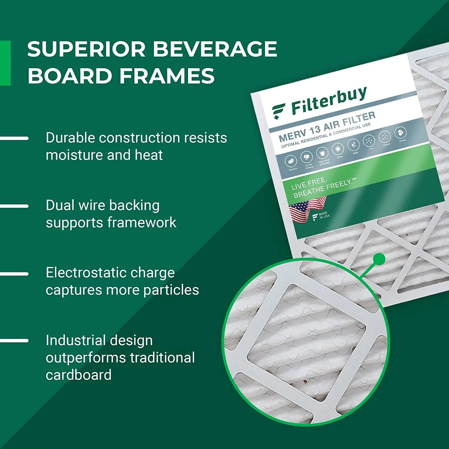 Filterbuy 10x32x1 MERV 13 Pleated HVAC AC Furnace Air Filters (1-Pack)