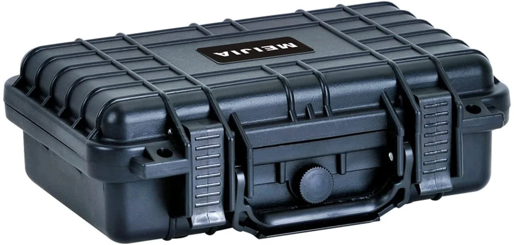 MEIJIA Portable All Weather IP67 Waterproof Protective Hard Case, Small Camera Case,Dry Case with Customizable Foam,Fit Use of Drones, Camera,Equipments, 11.65 x8.35 x3.78 (Elegant Black)