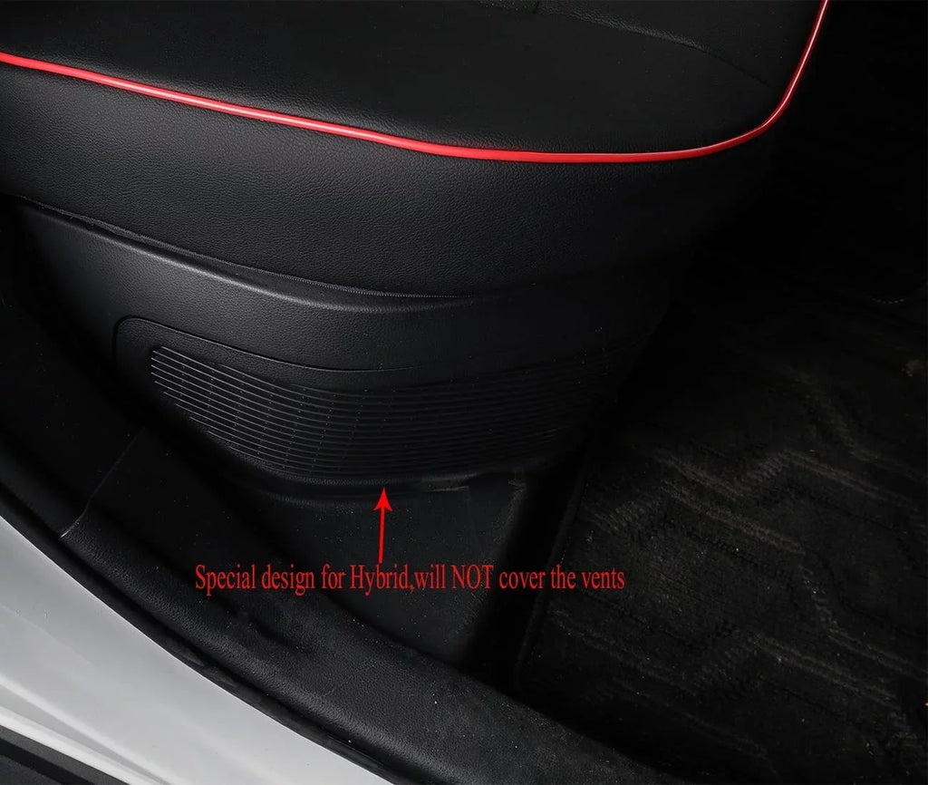 EKR Custom Fit Taos Car Seat Covers for Volkswagen Taos S SE 2022 2023-Full Set Leather Auto Seat Covers(Black with Red Trim)