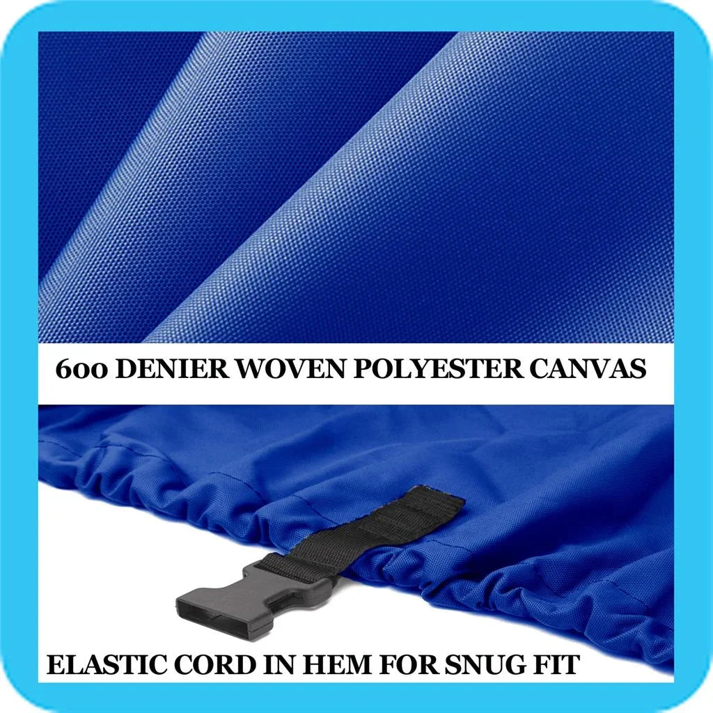 BLUE, GREAT QUALITY BOAT COVER Compatible for POLAR KRAFT KODIAK V 180 FS W/ TM 2011-2015