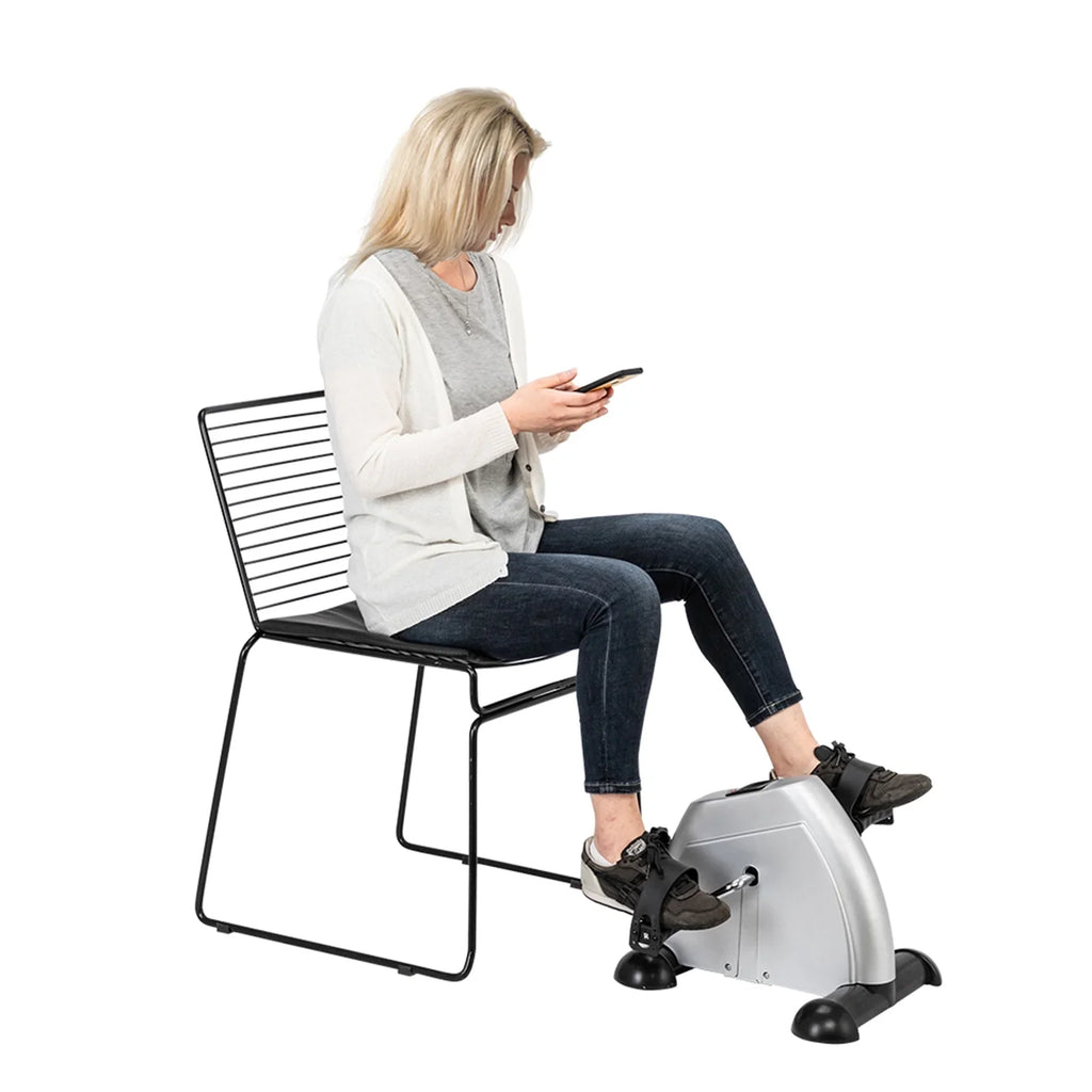 Buyweek W002K Home Use Hands and Feet Trainer Mini Exercise Bike Silver
