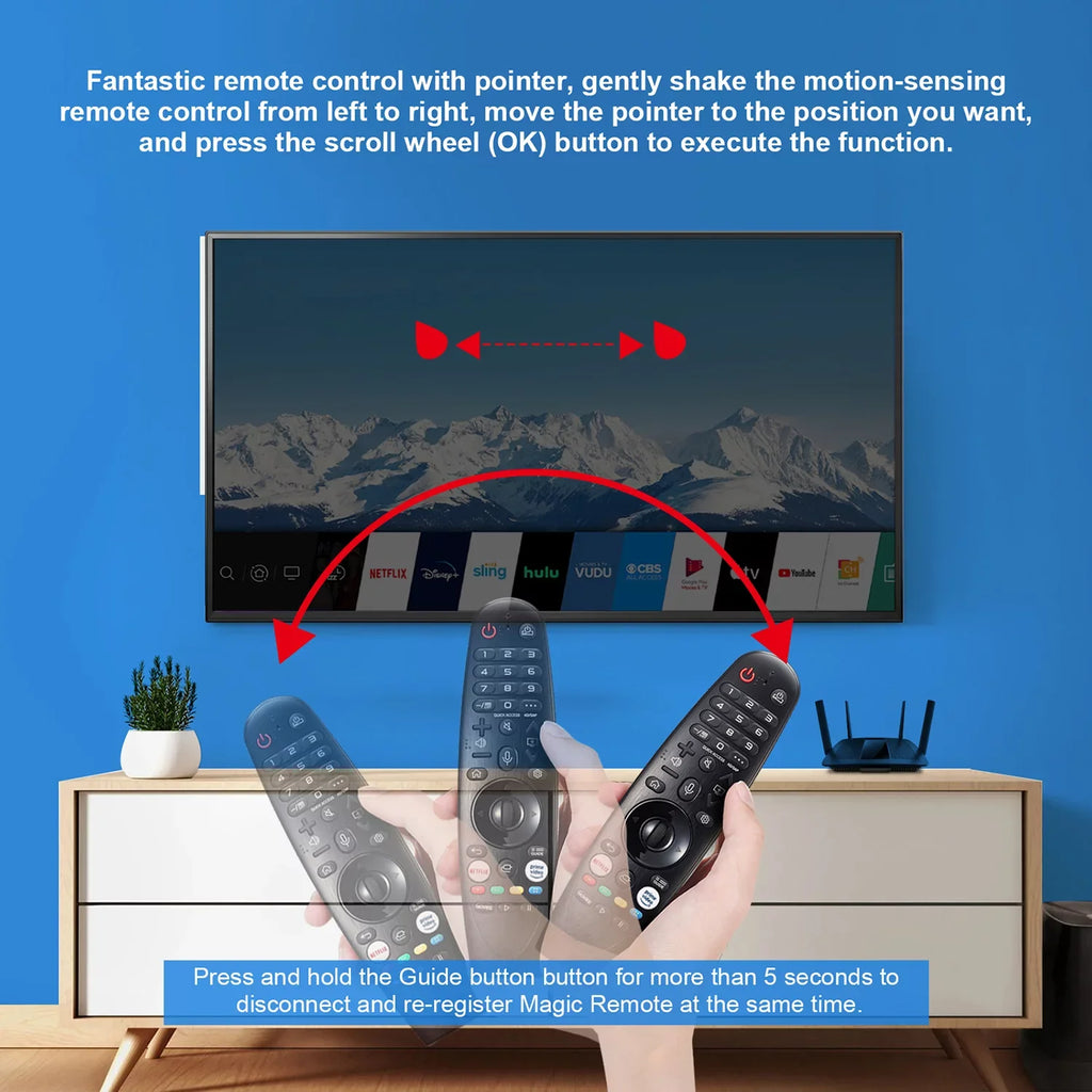 AN-MR20GA New Voice Magic Replacement Remote Control for LG UHD OLED QNED NanoCell 4K 8K Models Netflix and Prime Video Hot Keys, Google/Alexa, with Pointer Function