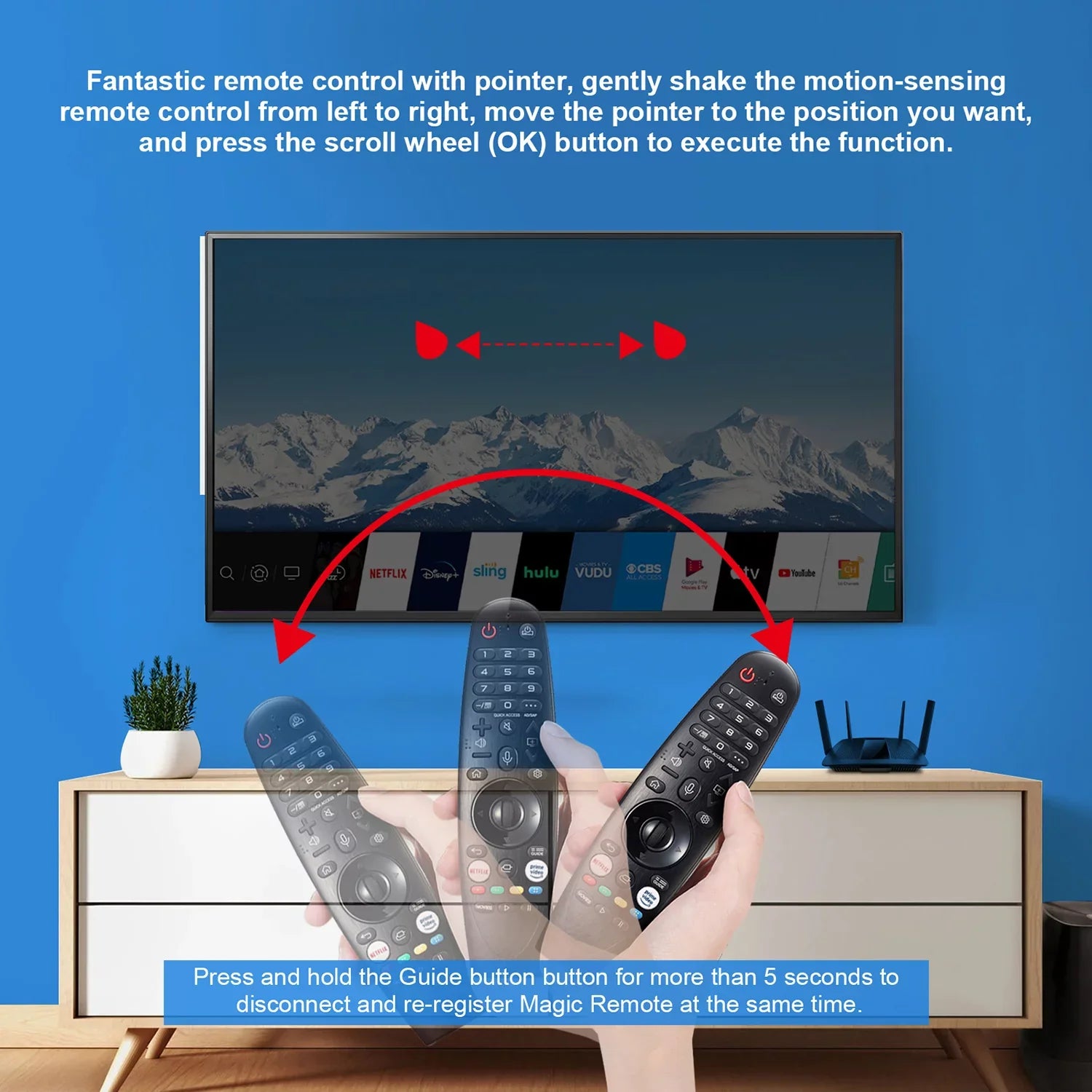 AN-MR20GA New Voice Magic Replacement Remote Control for LG UHD OLED QNED NanoCell 4K 8K Models Netflix and Prime Video Hot Keys, Google/Alexa, with Pointer Function