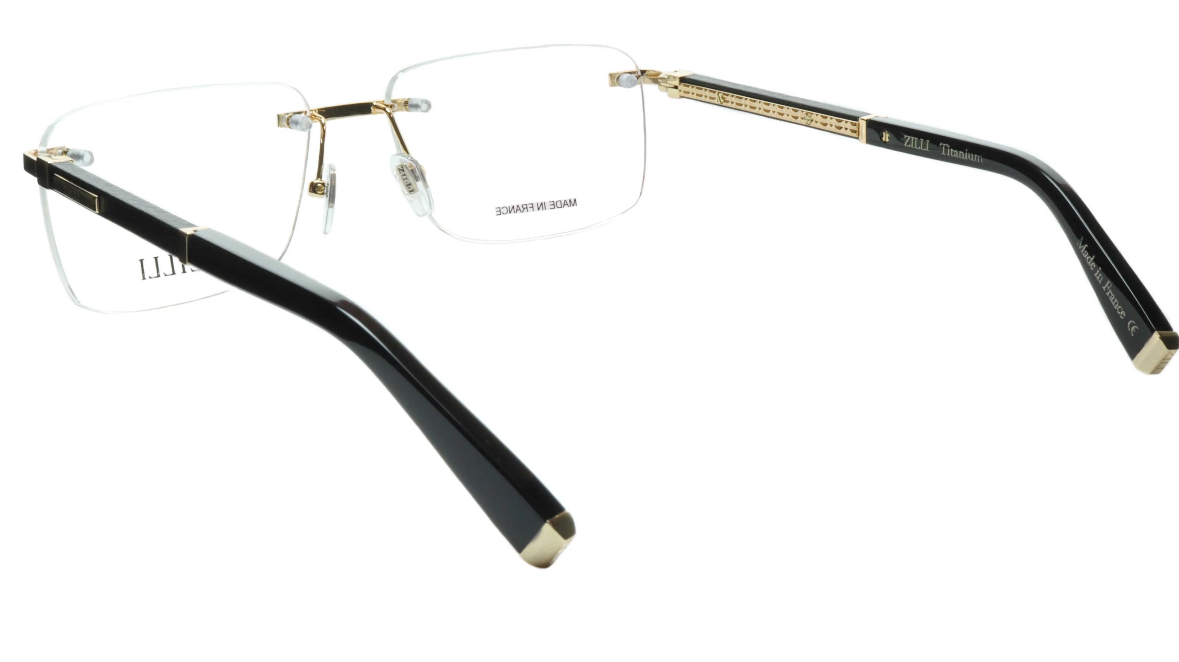 ZILLI Rimless Eyewear Made with Real Leather and High Quality Titanium