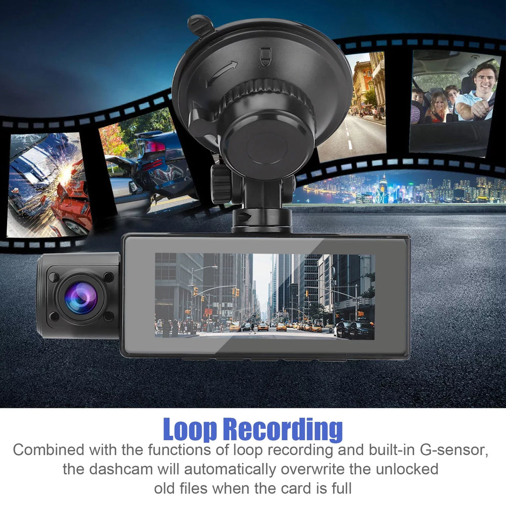 Dual Dash Cam, TSV 1080P Driving Recorder Camera for Cars, 170° Wide Angle Front Inside Camera with 3.16inch Screen, Night Vision, Loop Recording, G-Sensor, Parking Monitor, WDR