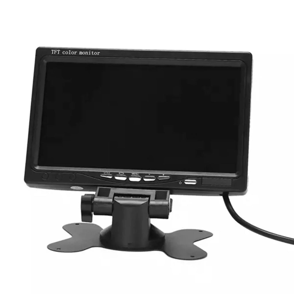 moobody 7 Inch HD Monitor Screen Screen TFT Car Screen Monitor HD 1024x600 Screen AV Input Built-in Speaker For Trucks Bus RV Trailer Reverse Rear View Backup Camera