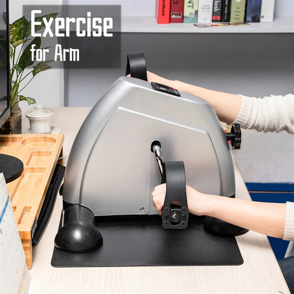 Buyweek W002K Home Use Hands and Feet Trainer Mini Exercise Bike Silver